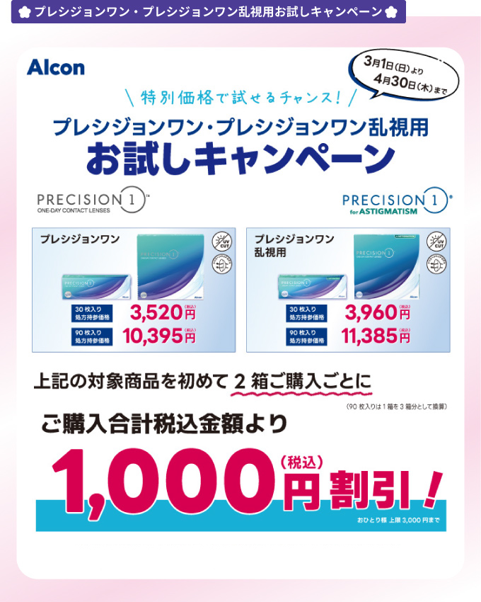 プレシジョンワンお試しキャンペーン2603
